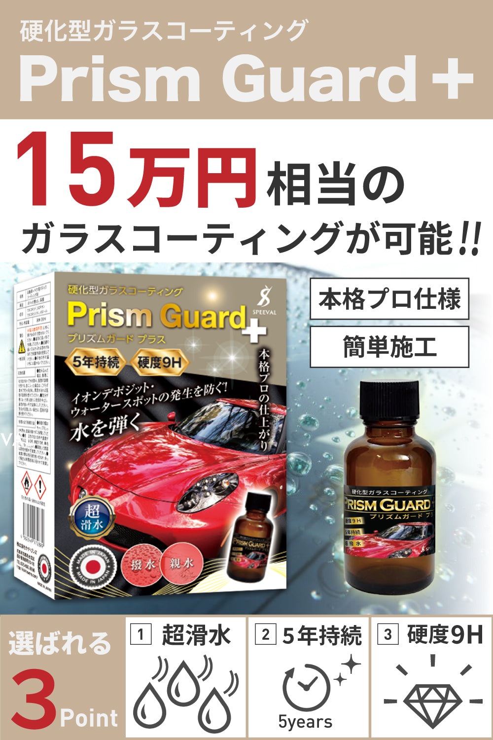 Prism Guard+ 硬化型 ガラスコーティング剤 ボディ用