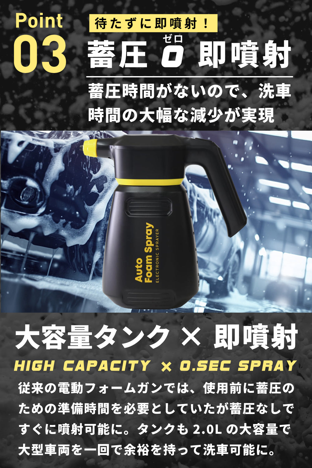 自動泡噴霧器 コードレス 充電式 2.0L