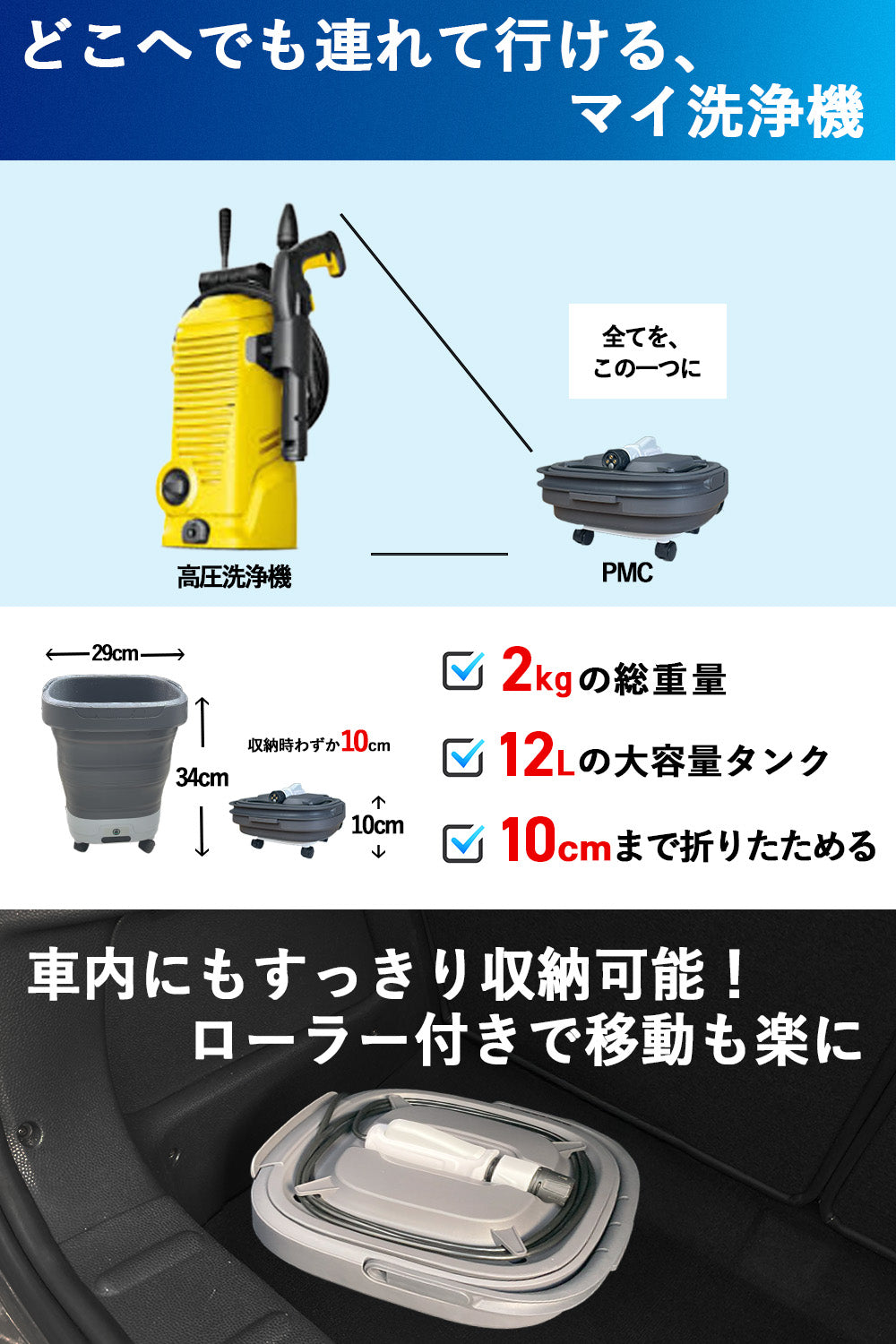 スマートウォッシュ 高圧洗浄機 コードレス 充電式